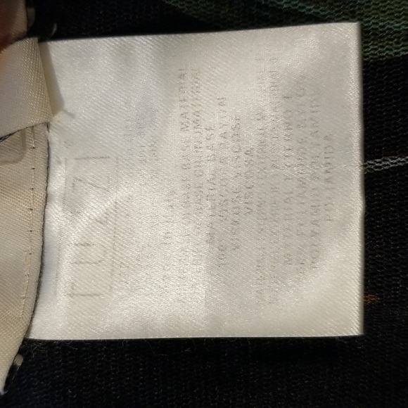 💕FUZZI💕 Navy Floral Sheath Dress 100% Viscose Crepe Large - Picture 15 of 16